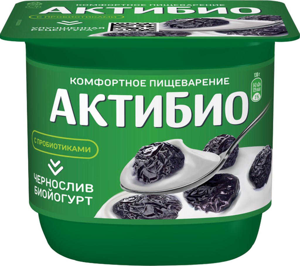 Йогурт Актибио 2,9% 130г чернослив