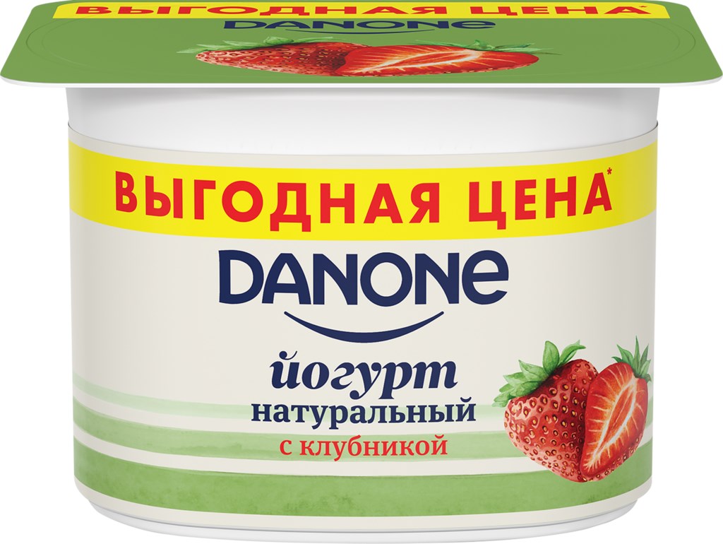 Йогурт Данон густой Клубника 2,9% 110г