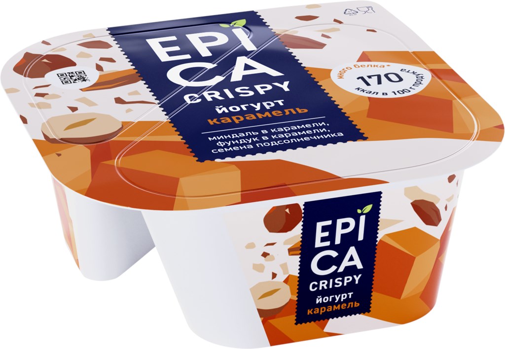 Йогурт EPICA Crispy карамель-орехи 10% 140г