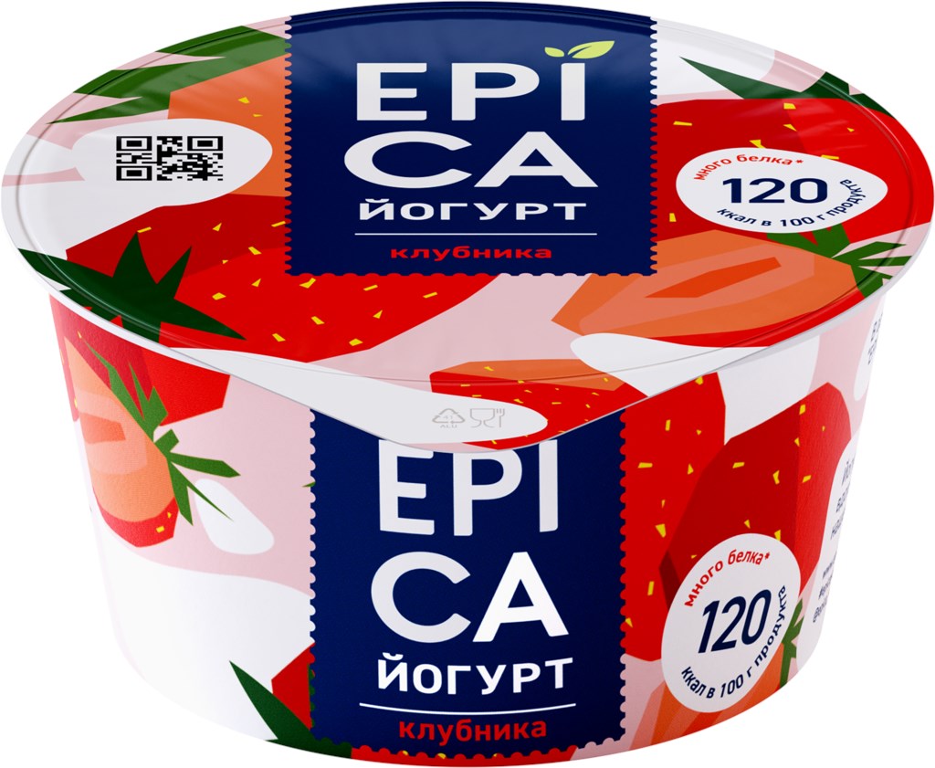 Йогурт EPICA с клубникой 4,8% 130г