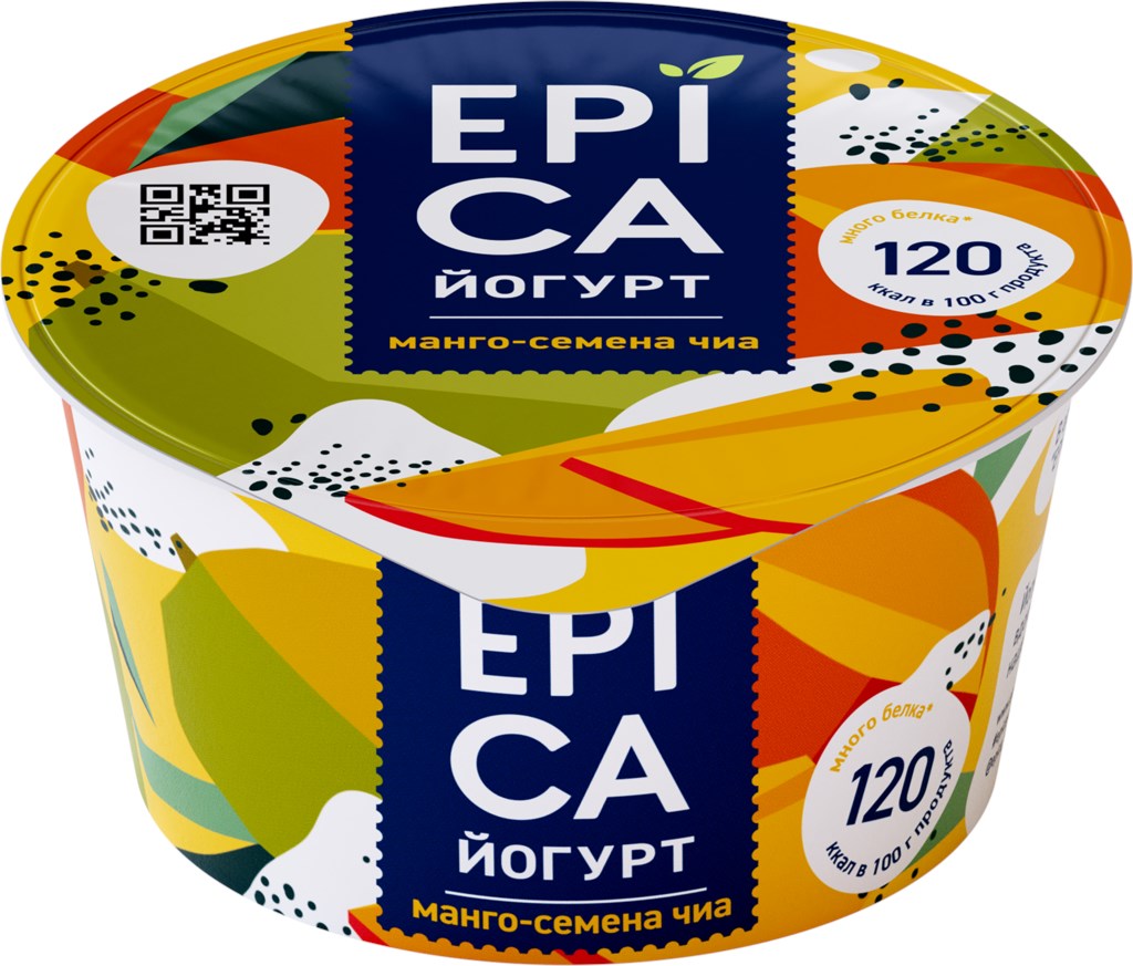 Йогурт EPICA с манго и семенами чиа 5% 130г