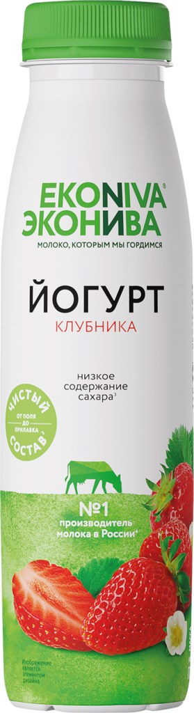 Йогурт Fitness Line с клубникой Эконива 2,5% 300г