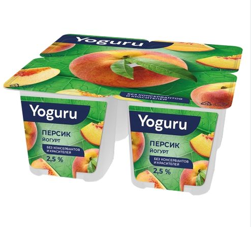 Йогурт персик 2,5% 125г Yoguru