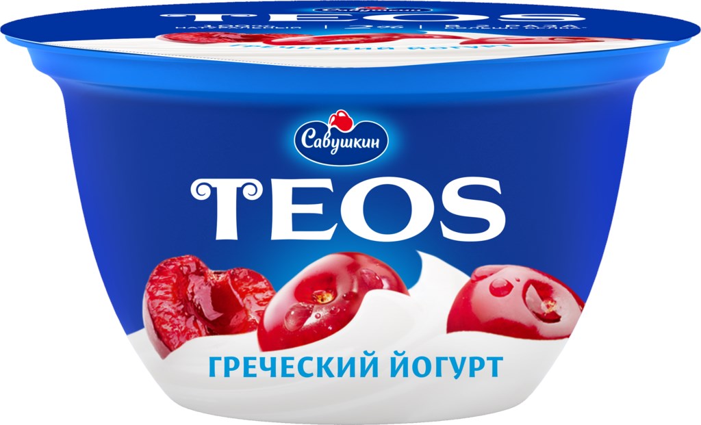 Йогурт TEOS Греческий вишня 2% 140г Савушкин