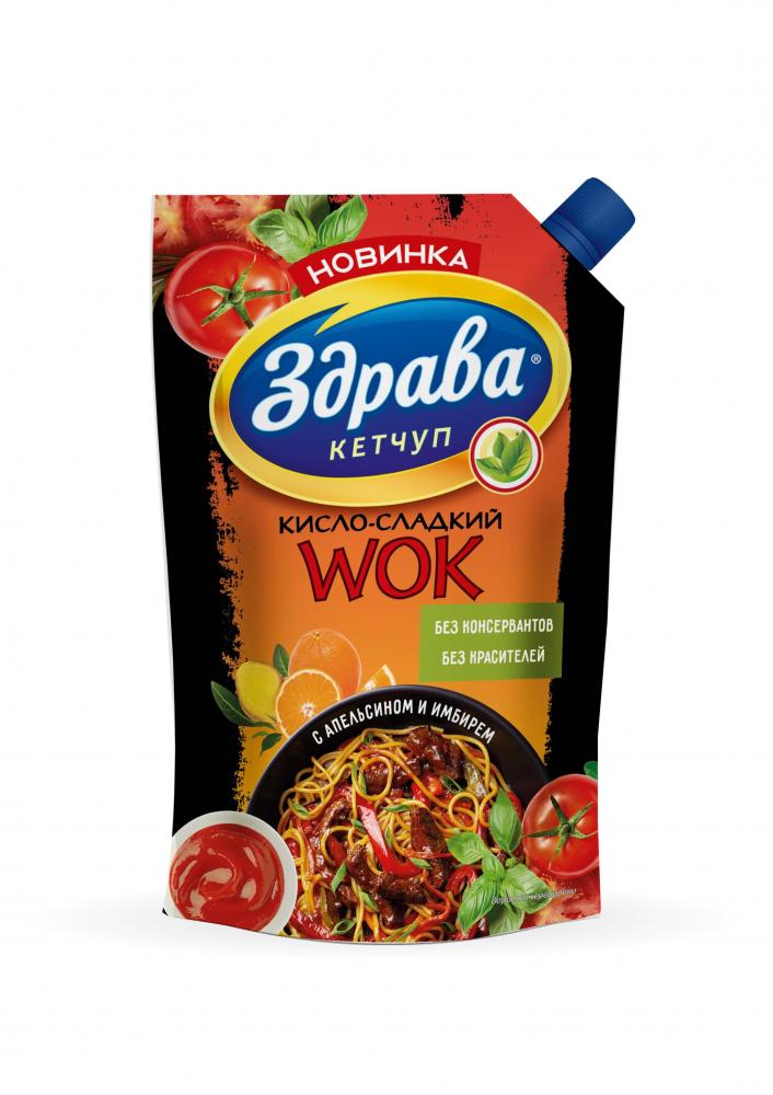 Кетчуп кисло-сладкий WOK 350г Здрава д/п