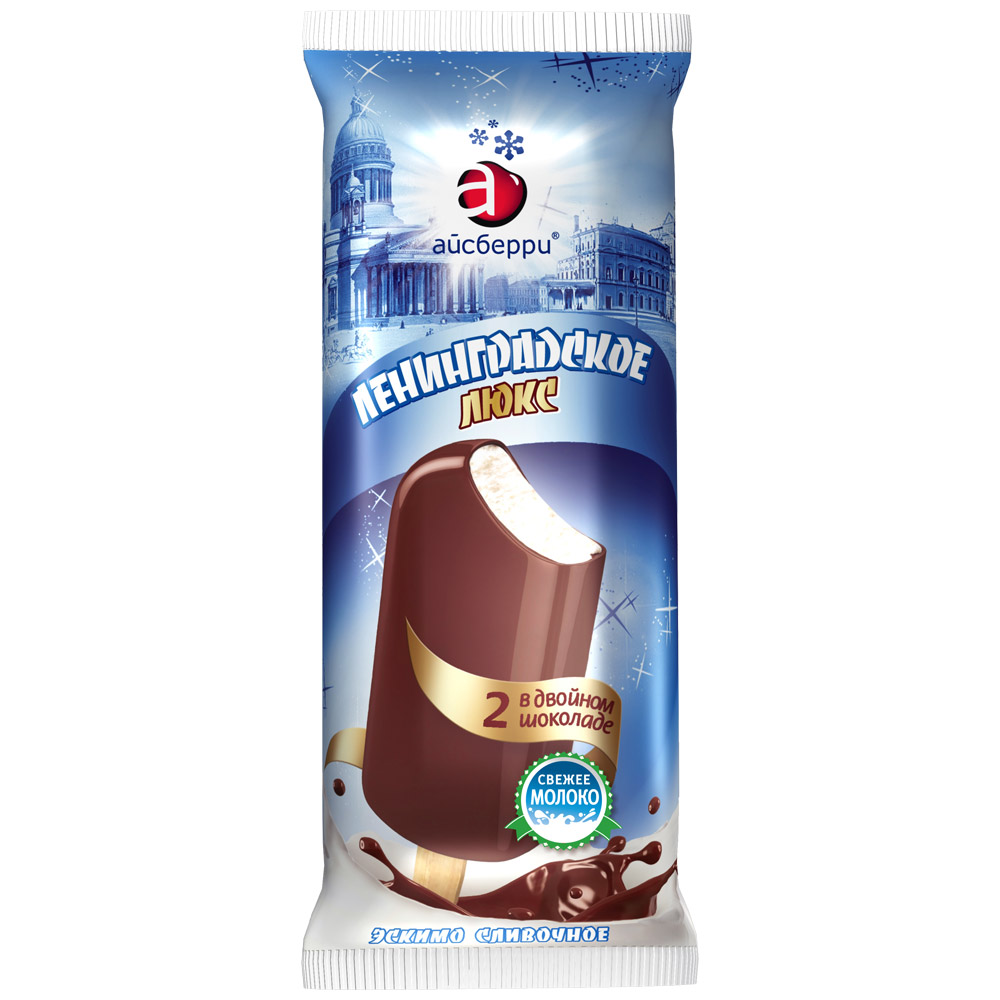 Мороженое эскимо Ленинградское сливочное двойной шоколад 80г
