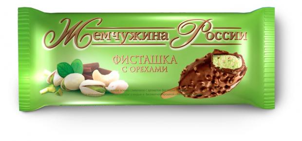 Мороженое эскимо Жемчужина России 80г фисташка с миндалем
