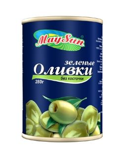 Оливки без косточки зеленые 300мл MaySun