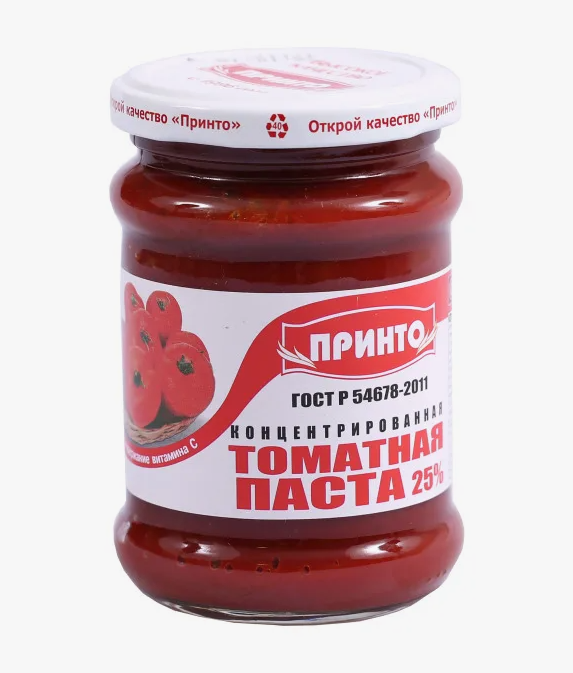 Паста томатная 25% Гост 460г Принто ст/б