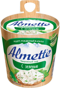 Сыр творожный с зеленью 60% 150г Альмете