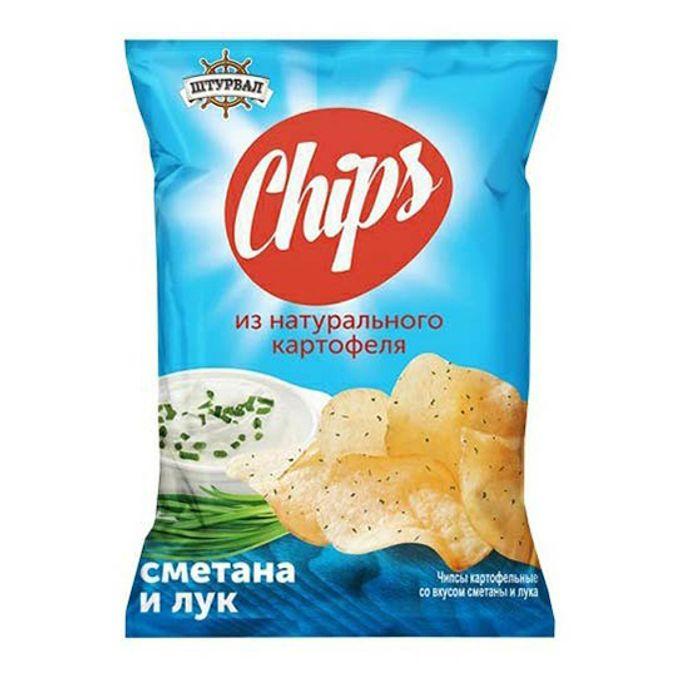 Чипсы картофельные вкус сметаны и лука 70г Штурвал