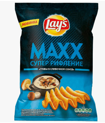 Чипсы рифленые грибы в сливочном соусе 110г LAYS