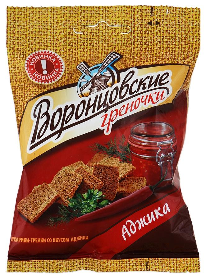 Сухарики-гренки ржаные со вкусом аджики 60г Воронцовские