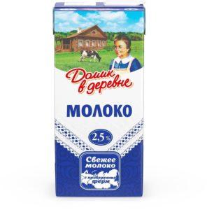 Молоко Домик в деревне 2.5% 950г ультрапастеризованное