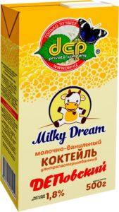Коктейль ДЕПовский Milky Dream молочно-ванильный ультрапаст 1,8% 500г т/п