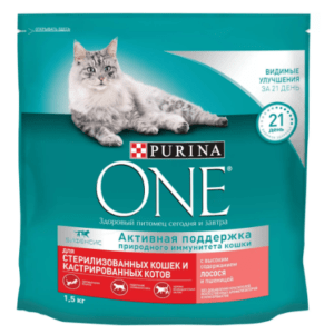 Корм для кошек 200г Purina One лосось пшеница для стерилизованных кошек