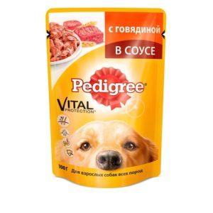 Корм для собак 85г Педигри говядина в соусе для взрослых собак всех пород