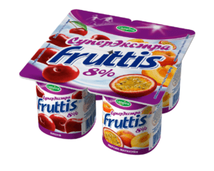 Продукт йогуртный Кампина Фруттис клубника/яблоко-груша с/экс 8% 115г