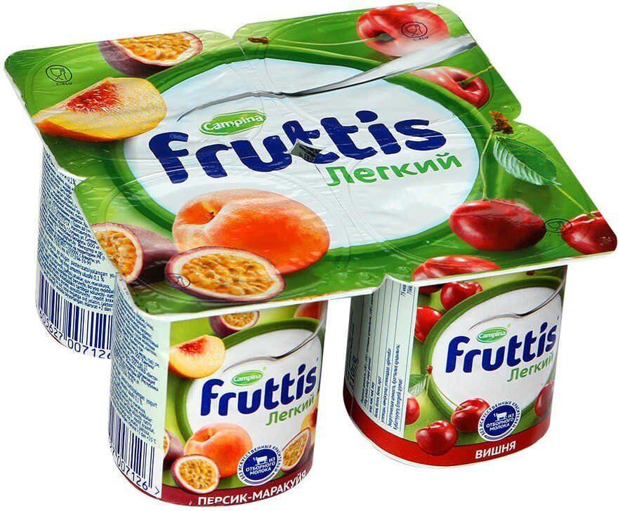 Продукт йогуртный Кампина Фруттис лесные ягоды ананас-дыня легкий 0,1% 110г