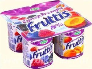 Продукт йогуртный Кампина Фруттис вишня/персик-маракуйя с/экс 8% 115г