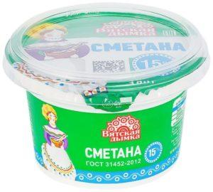 Сметана 15% 180г ГОСТ Вятская Дымка