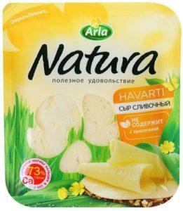Сыр Натура Сливочный 45% 150г Арла нарезка