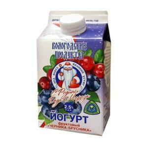 Йогурт фруктовый Черника-брусника 2,5% 470г В-Устюг т/п