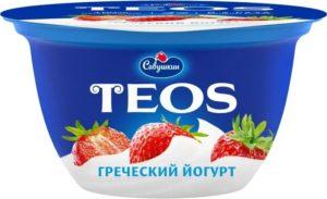 Йогурт TEOS Греческий клубника 2% 140г Савушкин