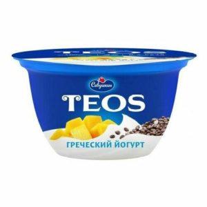 Йогурт TEOS Греческий манго-чиа 2% 140г Савушкин